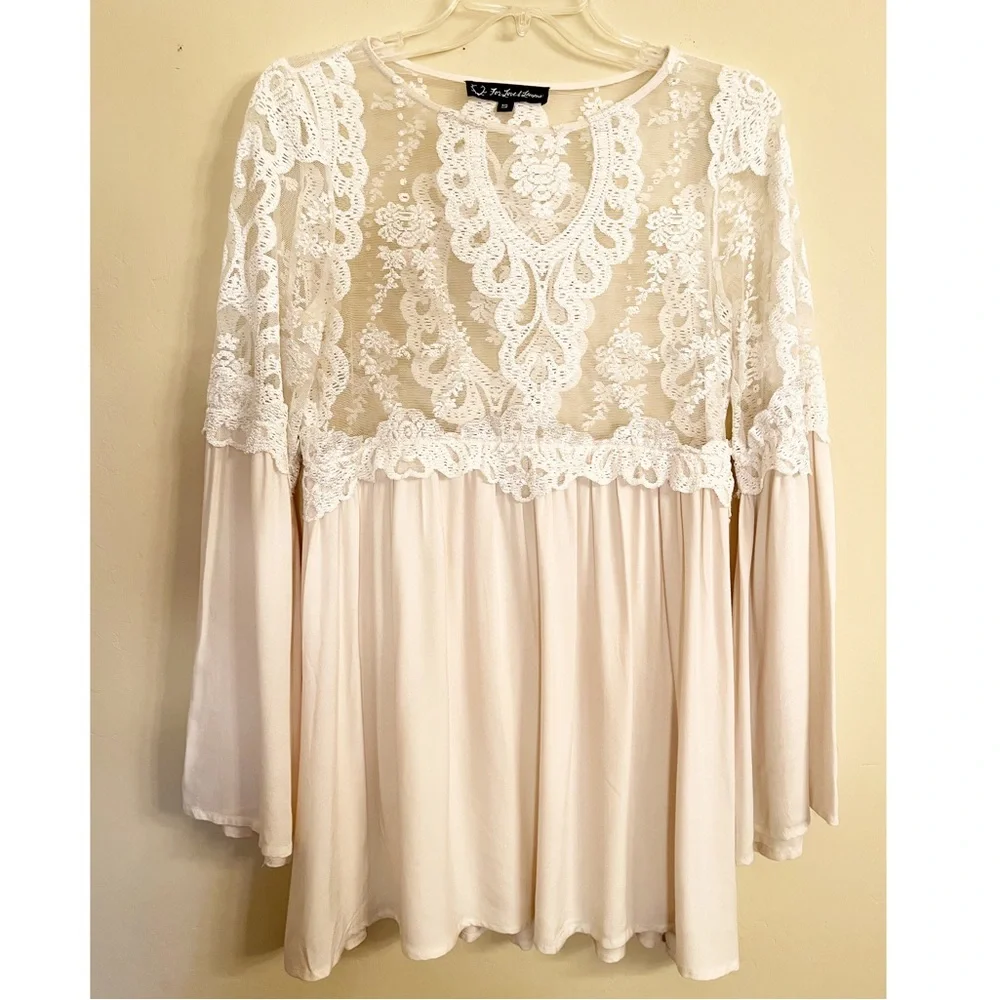 For Love and Lemons Cream Lace Top Size Small - Picture 1 of 7